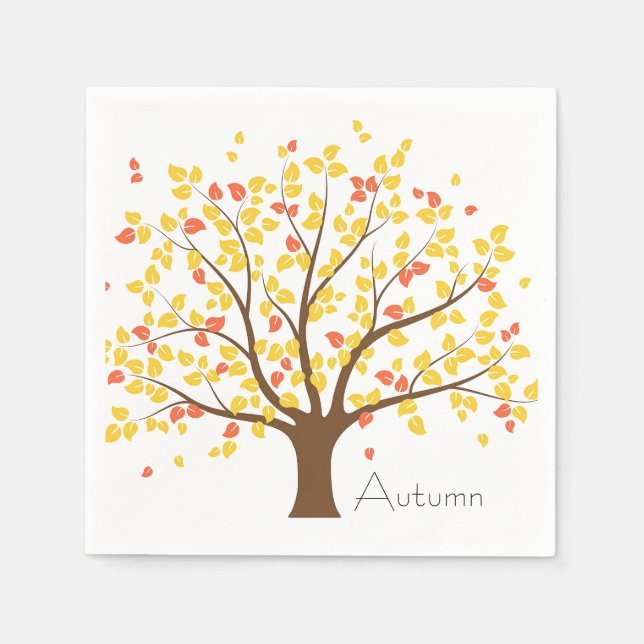 Autumn Gold Tree Napkin (Front)