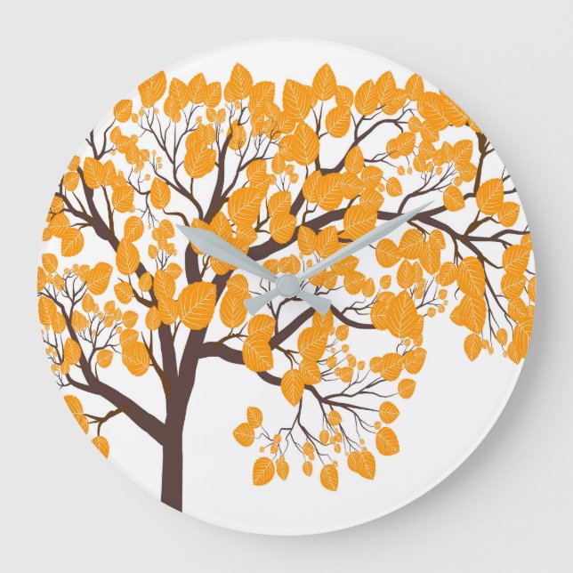 Autumn Gold Tree Wall Clock  (Front)