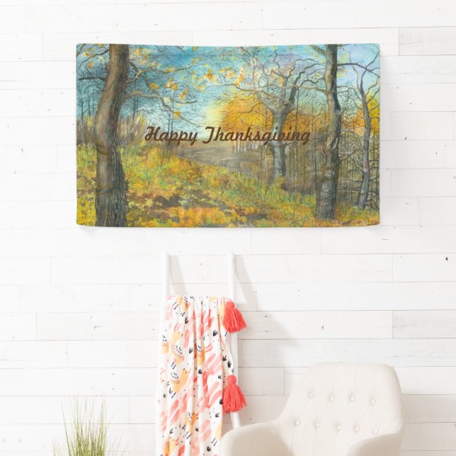 Autumn golden in an oak grove banner (Insitu)