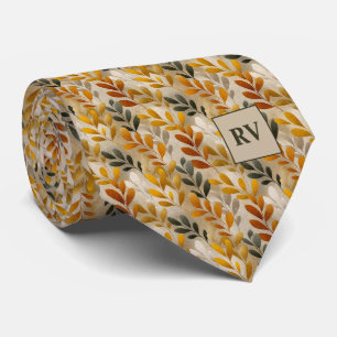 Autumn Golden Leaf Personalised Fall Tie