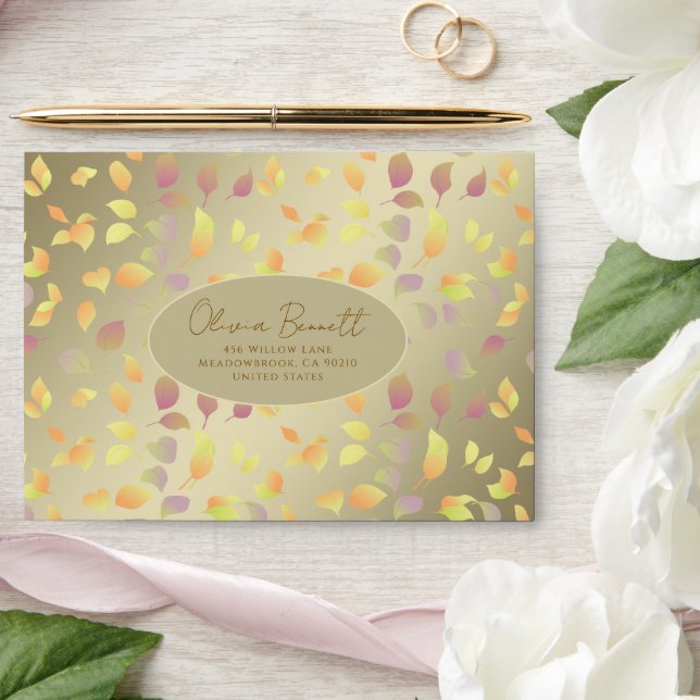 Autumn Golden Leaves Envelope (Wedding)