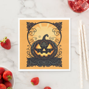 Autumn Gothic Jack O Lantern Napkin