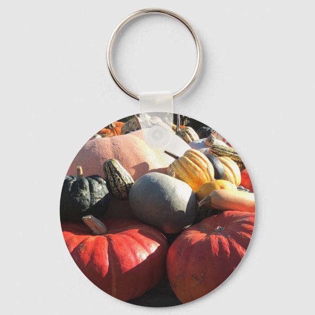 Autumn Gourds and Pumpkin  Key Ring (Front)