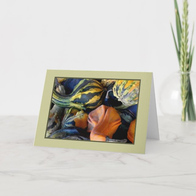 'Autumn Gourds' Blank Greeting Card (Front)