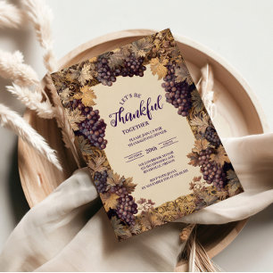 Autumn Grapevine Thanksgiving Celebration Invitation