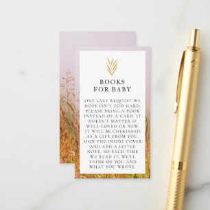 Autumn Grass Meadow Elegant Fall Baby Shower Enclosure Card