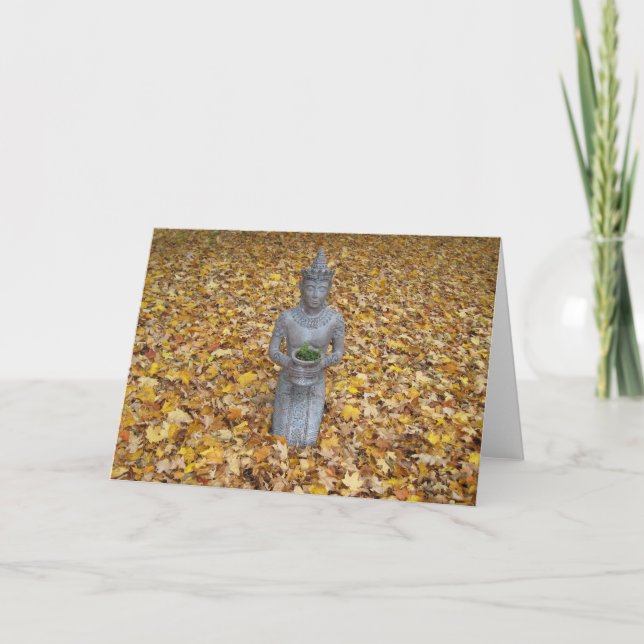 Autumn Gratitude Card - Thai Statue (Front)