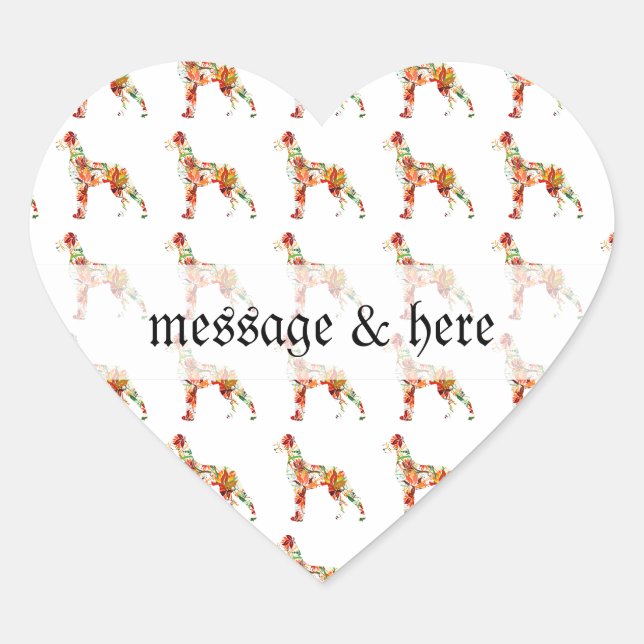 Autumn Great Dane Heart Sticker (Front)