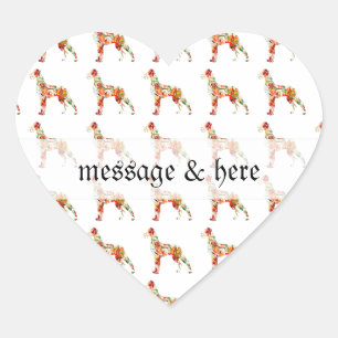 Autumn Great Dane Heart Sticker