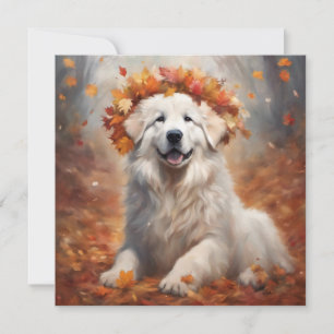 Autumn - Great Pyrenees Happy Puppy 2 Holiday Card