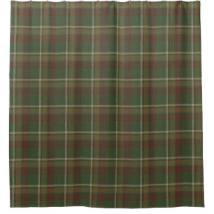 Autumn Green Tartan Plaid Shower Curtain