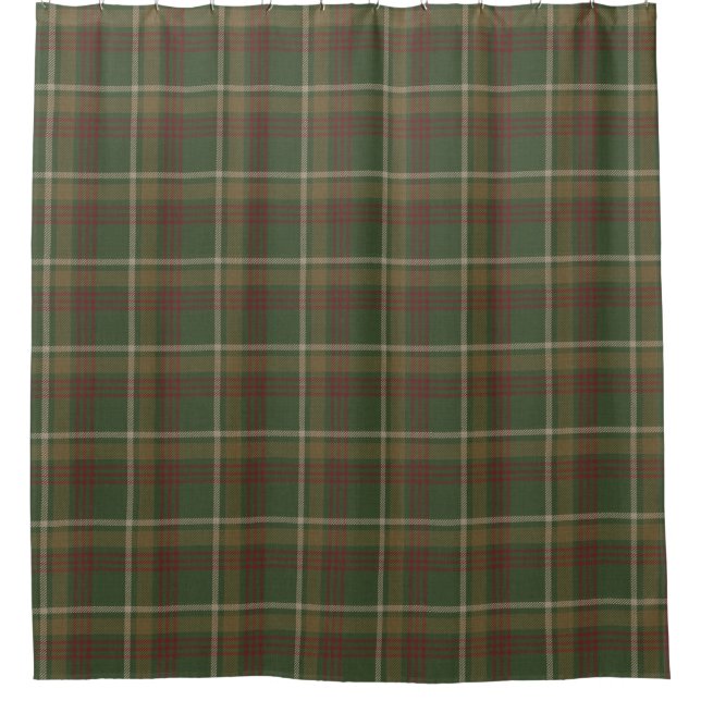 Autumn Green Tartan Plaid Shower Curtain (Front)