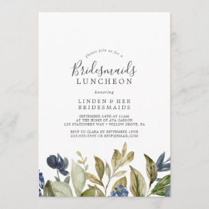 Autumn Greenery Bridesmaids Luncheon Invitation