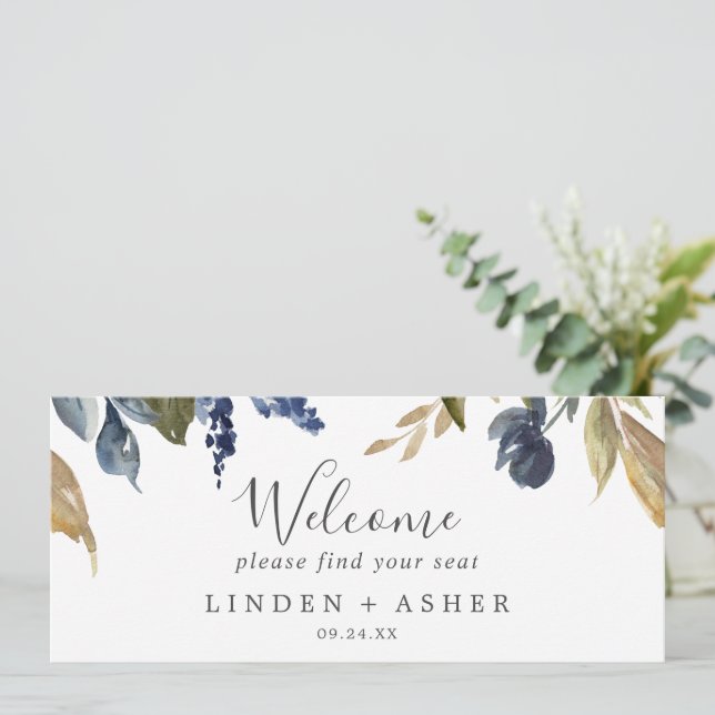Autumn Greenery Hanging Seating Chart Header (Standing Front)