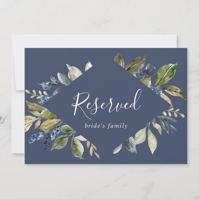Autumn Greenery | Navy Reserved Sign (Front)