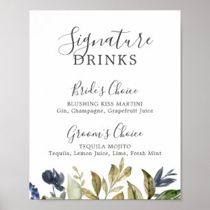 Autumn Greenery Signature Drinks Sign