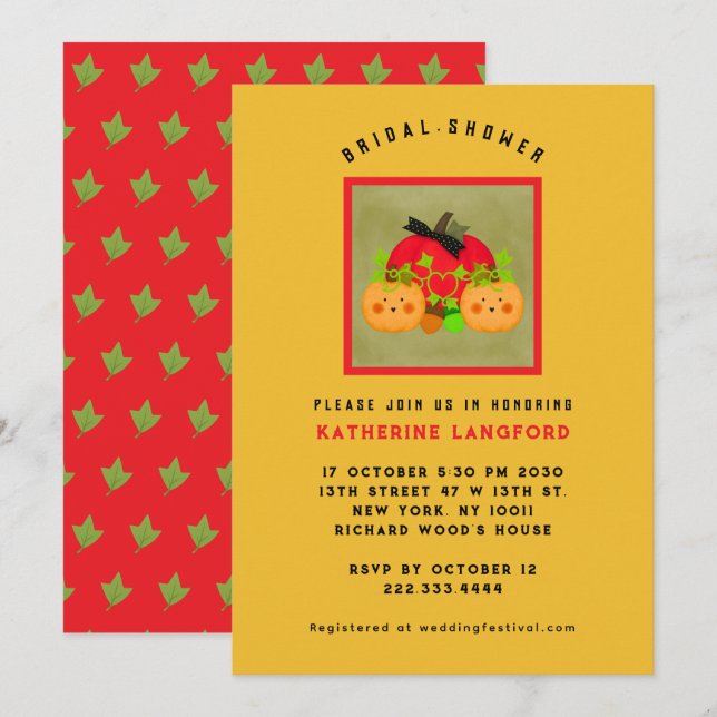 Autumn Halloween Best Bridal Shower Invitation (Front/Back)