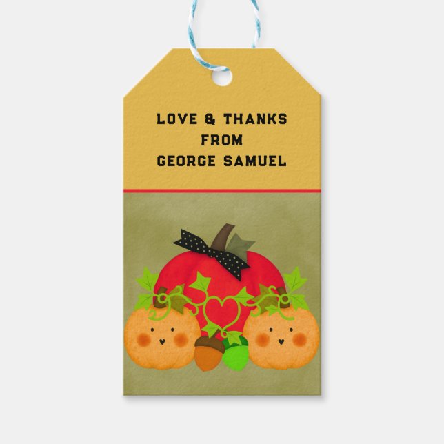 Autumn Halloween Bridal Shower Gift Tags (Front)