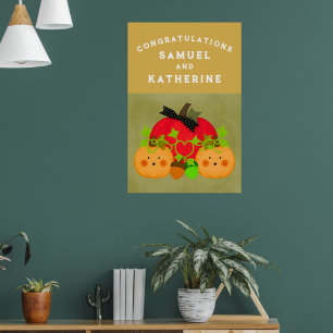 Autumn Halloween Bridal Shower Weeding Congrats Poster