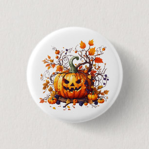 autumn Halloween funny pumpkin 3 Cm Round Badge
