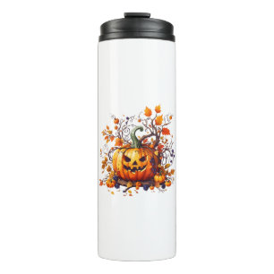 autumn Halloween funny pumpkin Thermal Tumbler