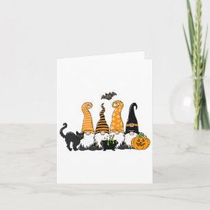 Autumn Halloween Gnomes Cute Autumn Pumpkin Fall H Card