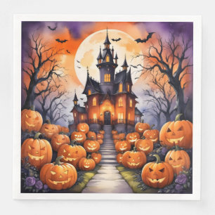 Autumn Halloween Modern Pumpkin Collection Napkin