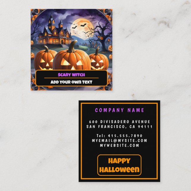 Autumn Halloween Popular Pumpkin Collection Square Business Card (Front/Back)