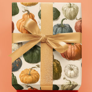 Autumn Halloween Pumpkin Vintage  Wrapping Paper