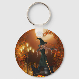 Autumn Halloween Witch Key Ring