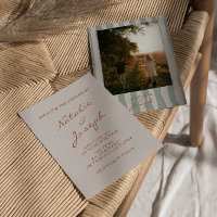 Autumn Hand Written Pinstripes Photo Wedding