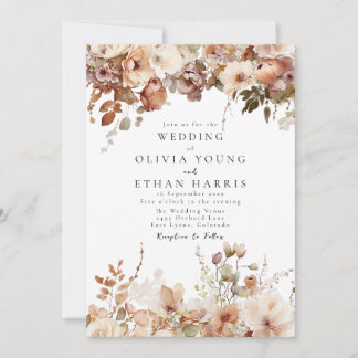 Autumn Hanging Florals Invitation