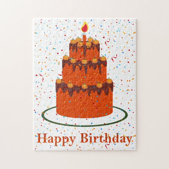 Autumn Happy Birthday Puzzle (Vertical)