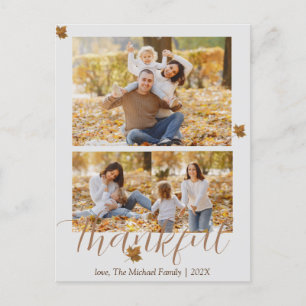 autumn happy thanksgiving Family photo Collage Holiday Postcard