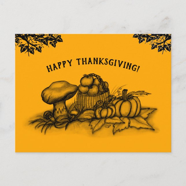 Autumn , Happy Thanksgiving! Postcard (Front)