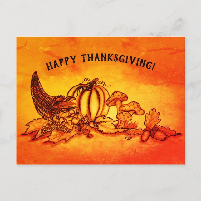 Autumn , Happy Thanksgiving! Postcard (Front)