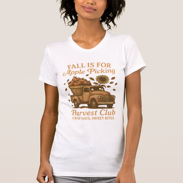 Autumn Harvest Apple Picking, Fall Apple Harvest  T-Shirt (Front)