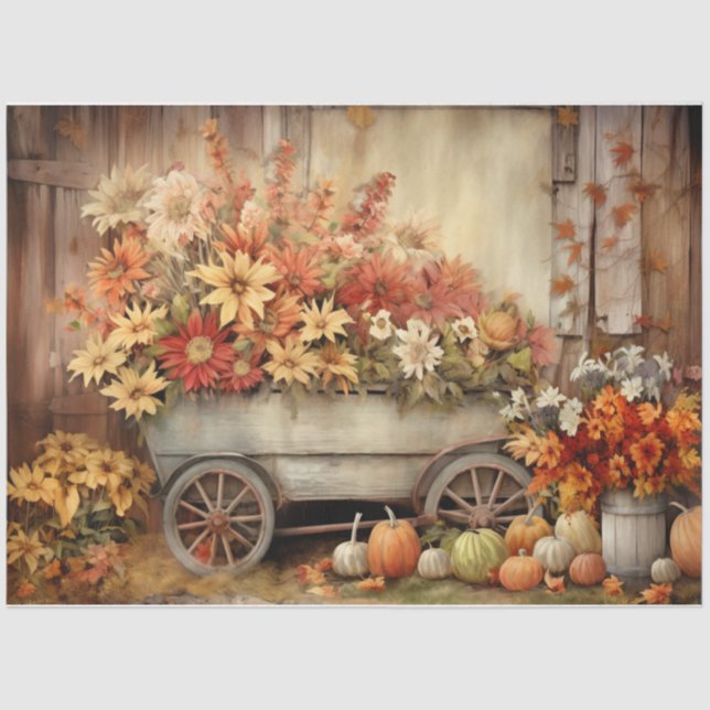 Autumn Harvest Cart  Tissue Paper (Front)