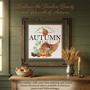 Autumn harvest cornucopia poster