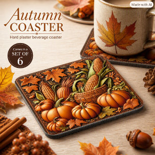 Autumn Harvest Cosy Fall Season Home Accent Coaster