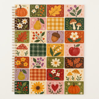 Autumn Harvest Floral Patchwork Pattern – Rustic F Planner