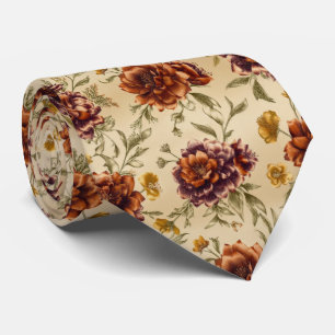 Autumn Harvest Floral Pattern Tie