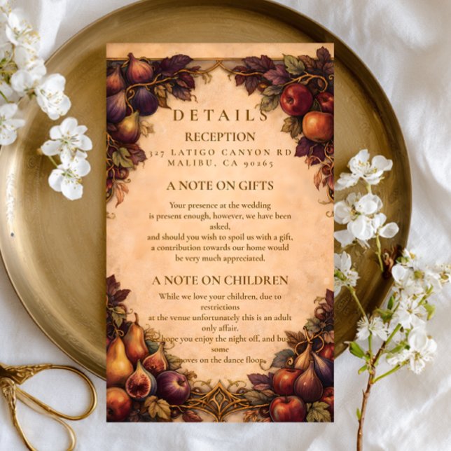 Autumn Harvest Fruit Wedding Enclosure Card (Creator Uploaded)
