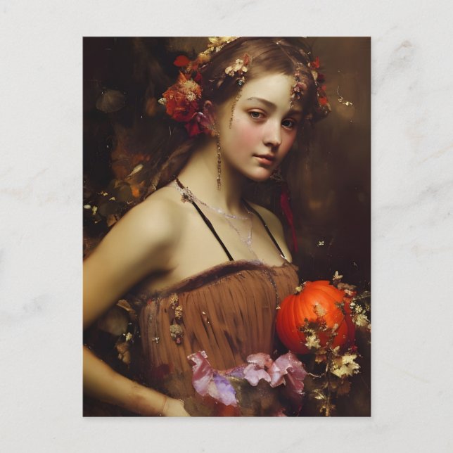 Autumn Harvest Goddess Postcard (Front)