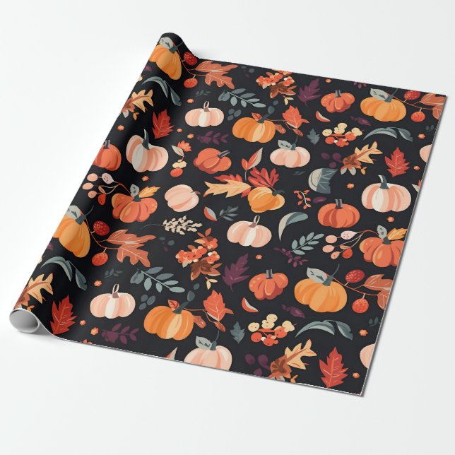 Autumn Harvest Harmony Wrapping Paper (Unrolled)