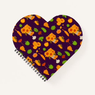Autumn Harvest Healthy Veggie And Fruits Leggings Notebook