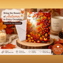 Autumn Harvest Leaves & Berries Invitation | Elega