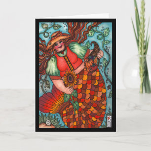 Autumn Harvest Mermaid Card