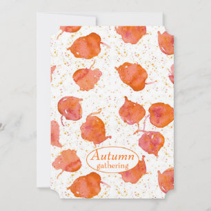Autumn Harvest Party Fall Watercolor Leaves Invitation
