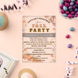 Autumn Harvest Party Pumpkins and Plaid Acrylic Invitations